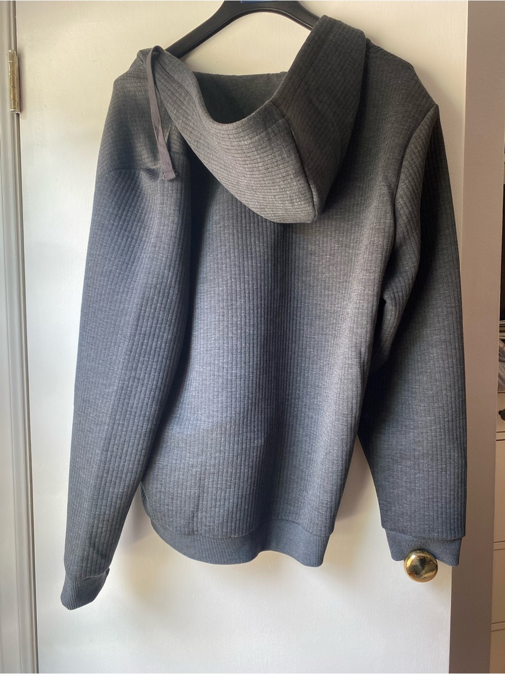 Marine Layer Men's Dark Gray Ribbed Zip-Up Hoodie - Picture 2 of 4